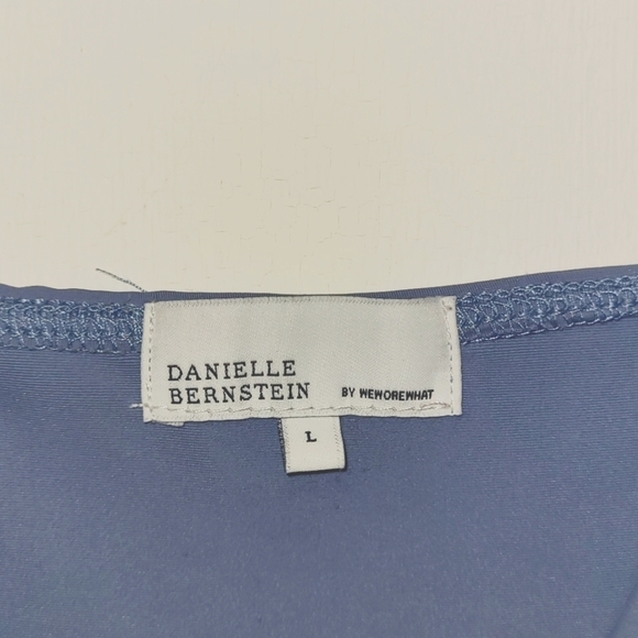 We Wore What From Danielle Burnstein Midi Slip Dress In Stonewash Blue Size L - Picture 11 of 16